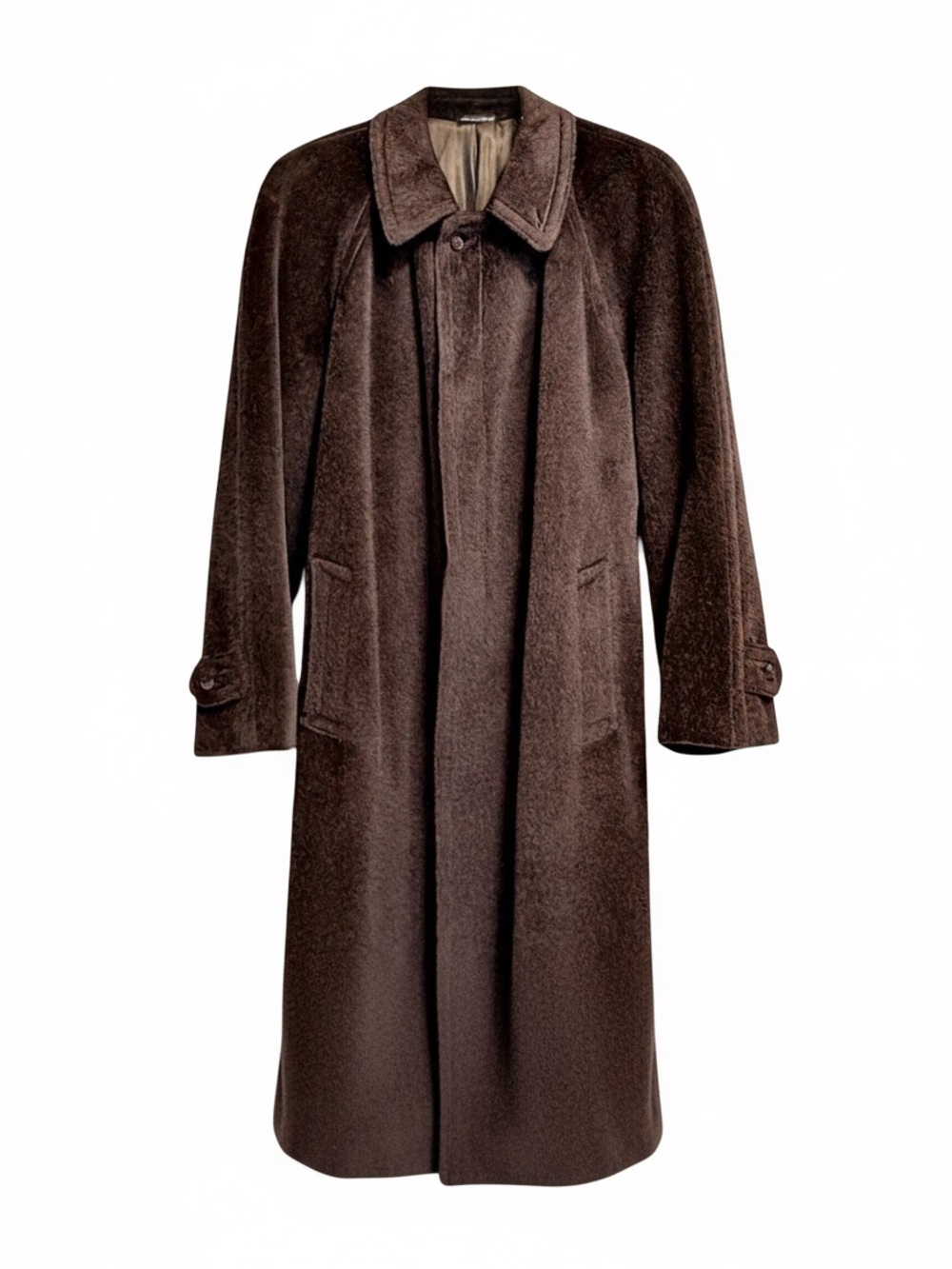 Pal Zileri Men's Belted Overcoat | Espresso Brown | Placenza Wool | 44R